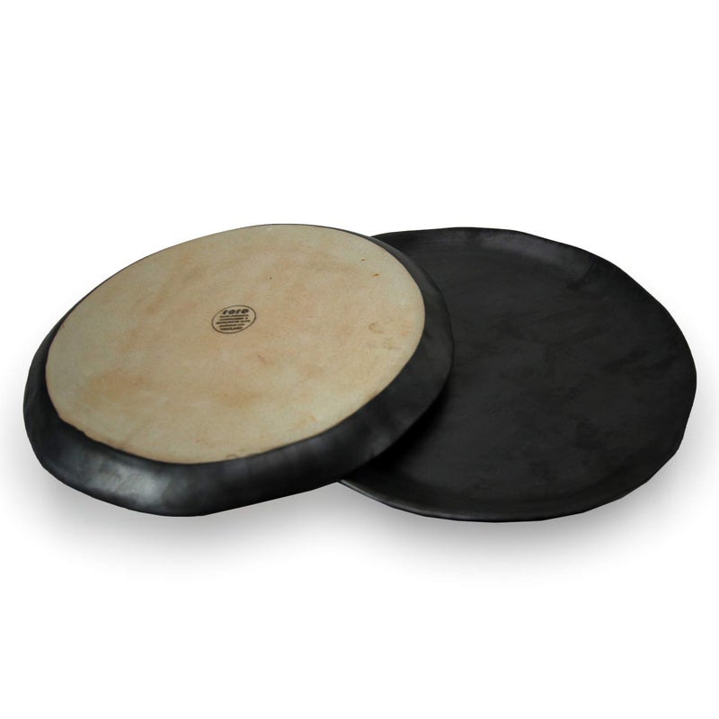 roro 10.5-Inch Handmade Ceramic Stoneware Dinner Plates in Matte Black (Set of 2) â€“ Natural Unglazed Underside, Restaurant Grade, Microwave, Oven & Dishwasher Safe - Image 3